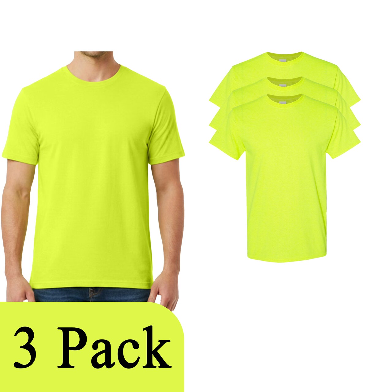 Gildan Adult's Heavy Cotton T-Shirt - 5000, Hi Vis Safety Green Crafts Shirt
